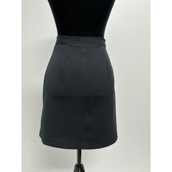 BANANA REPUBLIC black front button skirt -Size 4 - Picture 2 of 7